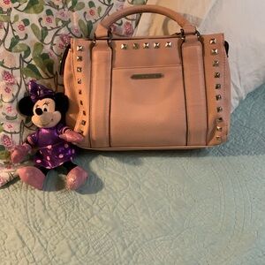 STEVE MADDEN Faux Leather Studded Tan Handbag. EUC